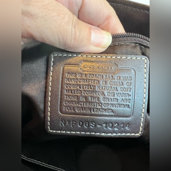 Coach Hampton Book Tote in Dark Brown Pebbled Leather - Picture 10 of 11